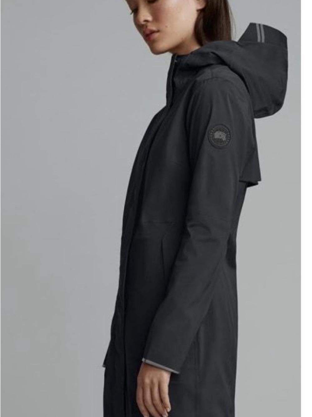 Canada Goose Black Hooded Trench Coat
